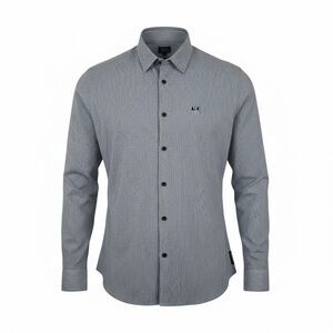 Armani Exchange Dress Shirt Mens Medium Blue Long Sleeve Argyle Button Up AX